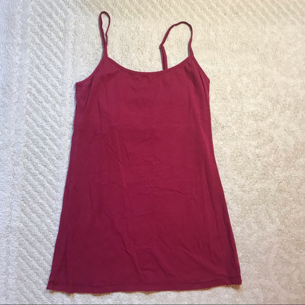 Red Spaghetti Strap Active Basic Tank Top